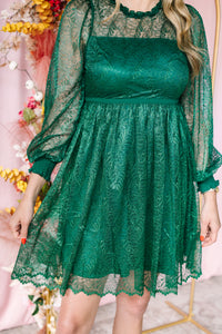 Emerald Lace Mini Dress