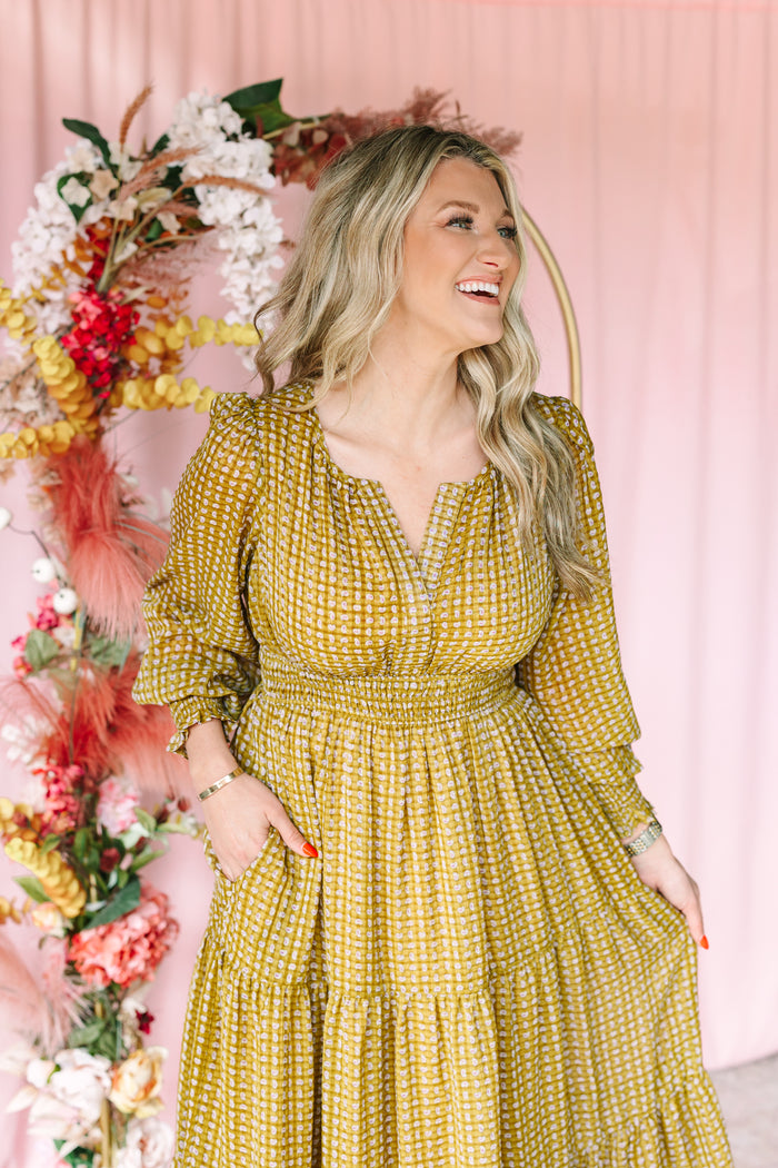 Medallion Notched Collar Maxi Dress