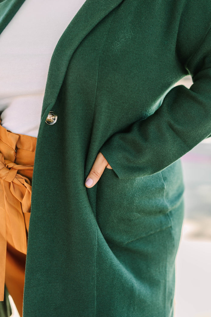 Deep Green Sweater Coat