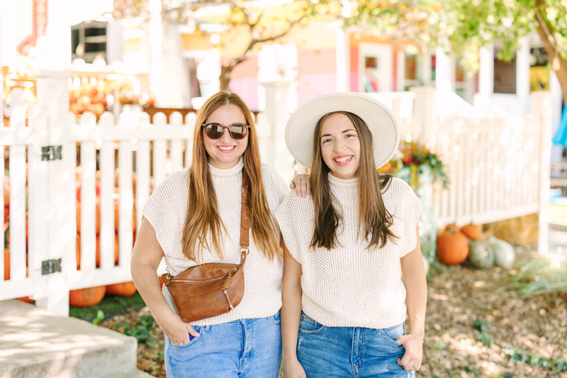 Cream Mock Neck Sweater