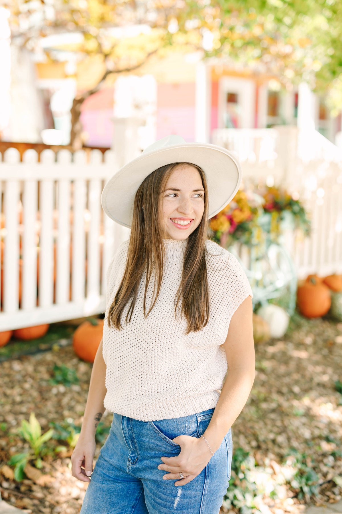 Cream Mock Neck Sweater