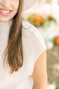 Cream Mock Neck Sweater