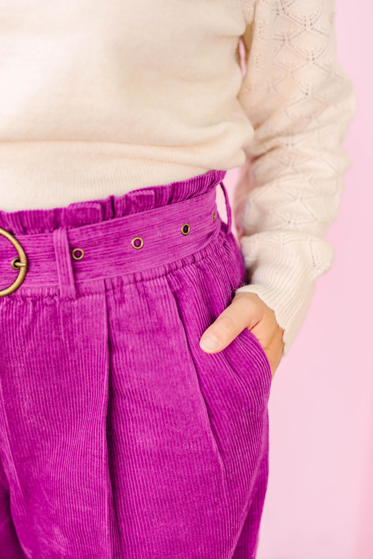 Cream Pointelle Sweater