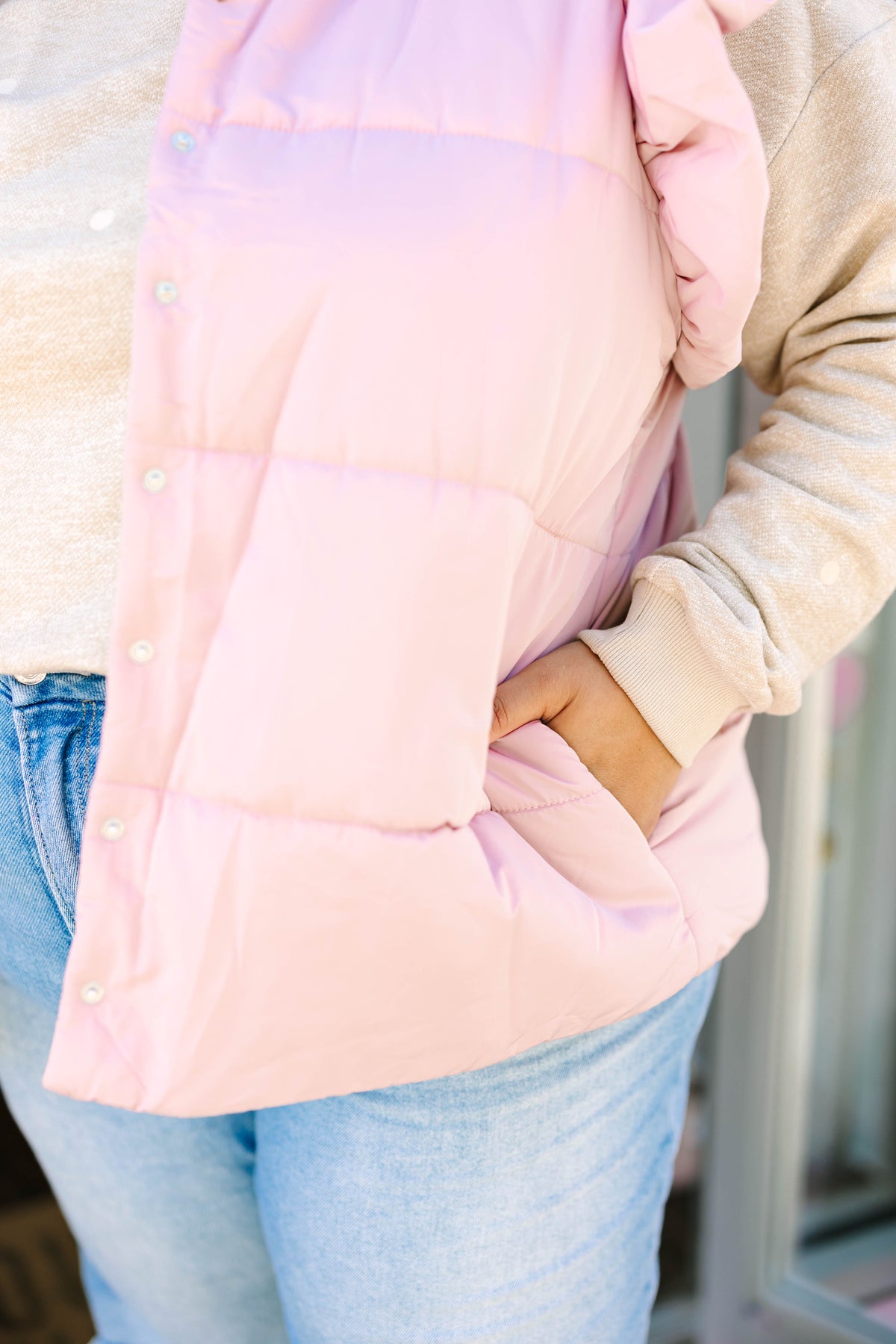 Blush Quilted Vest