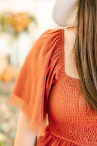 Caramel Tiered Mesh Dress