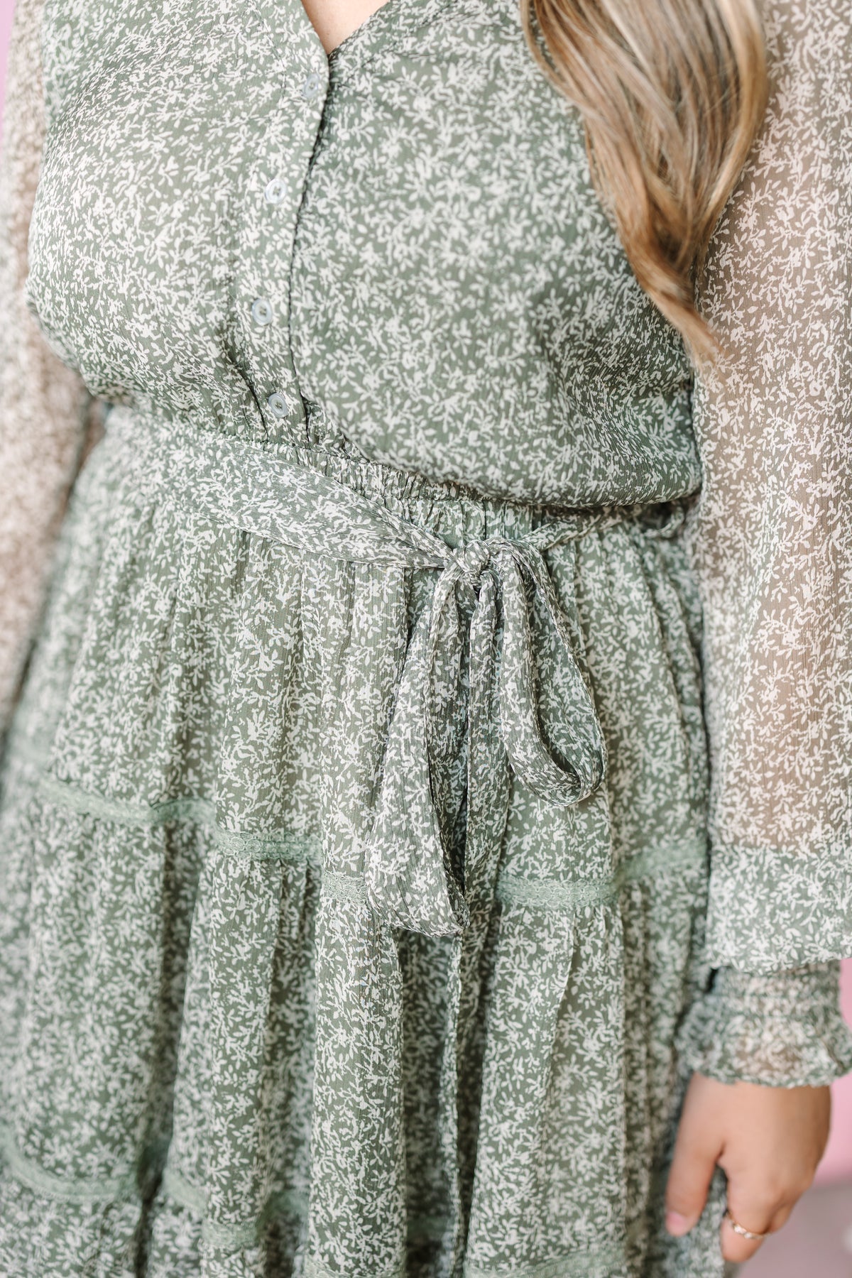 Olive Floral Mini Dress