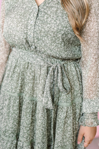 Olive Floral Mini Dress