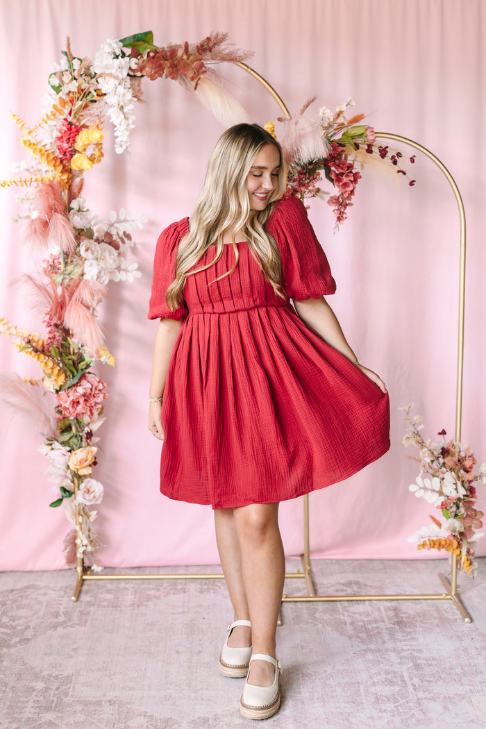 Cranberry Mini Dress