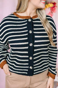 Stripe Button Up Cardigan