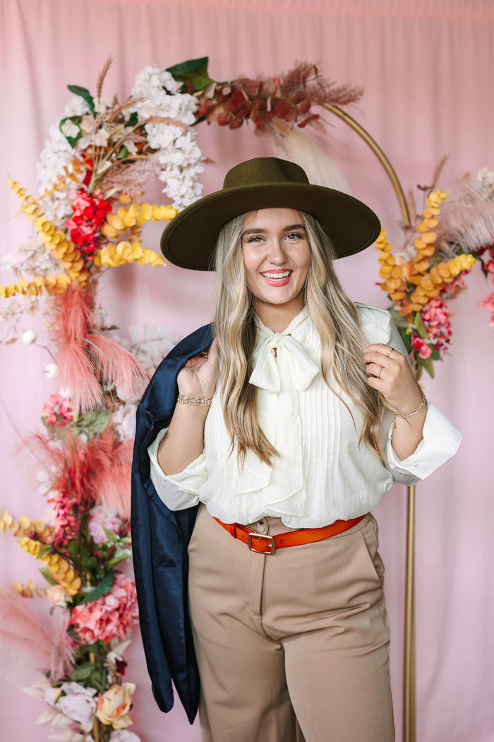 Cream Pintuck Blouse