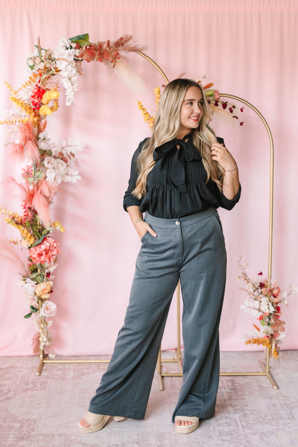 Black Pintuck Blouse