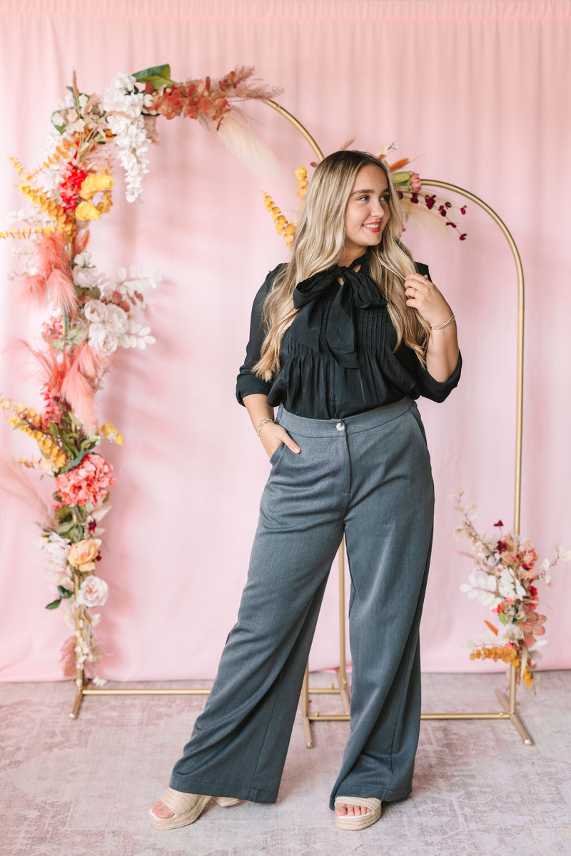 Black Pintuck Blouse