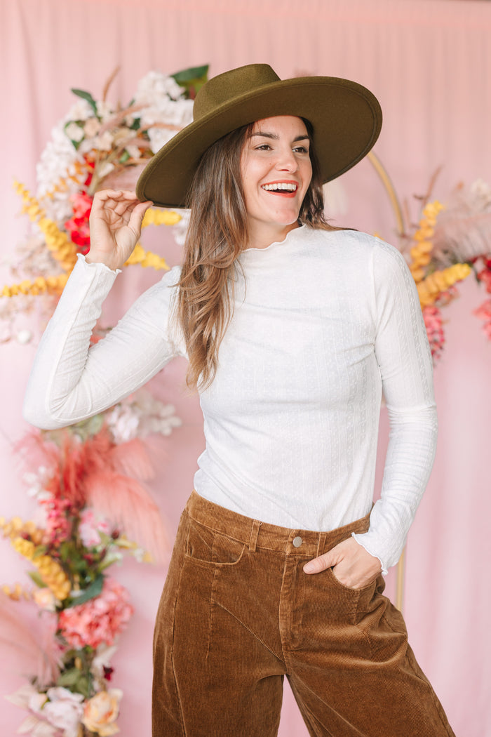 Ivory Mock Neck Top