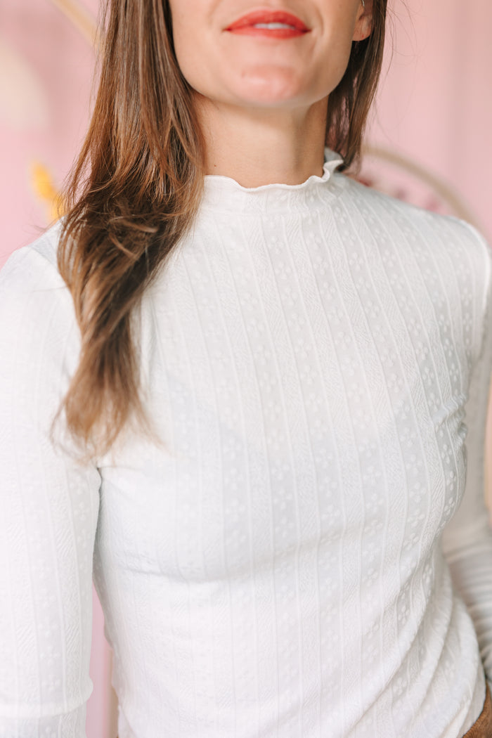 Ivory Mock Neck Top