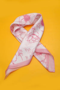 PETITE FLOWER PRINT SILKY FEELING BANDANA SCARF
