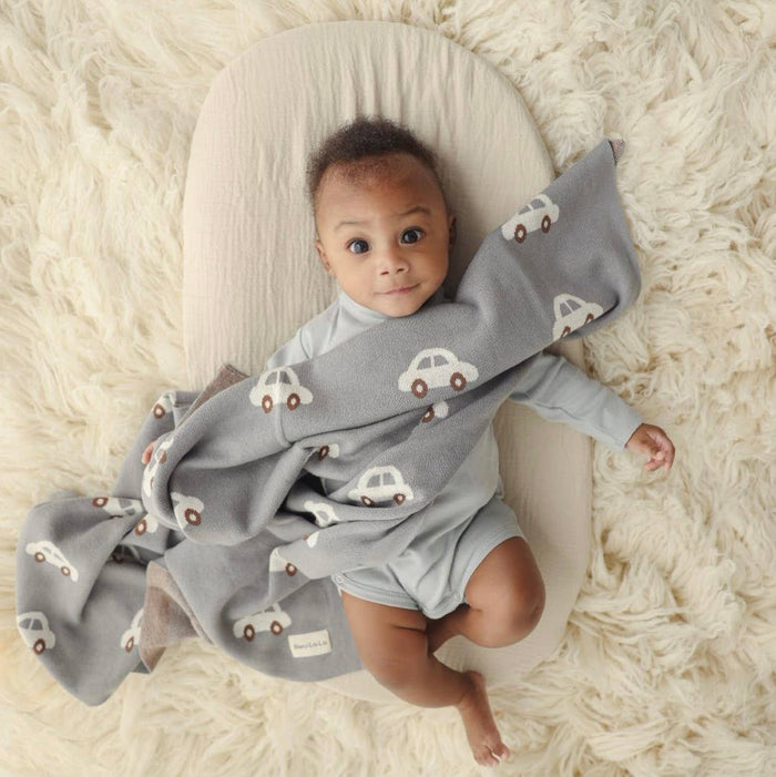 Baby Blue Cars Receiving Baby Blanket