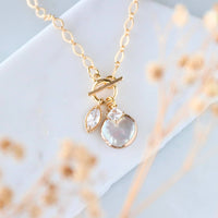 Freshwater Pearl Coin Toggle Necklace