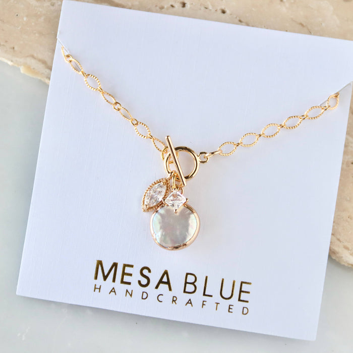 Freshwater Pearl Coin Toggle Necklace