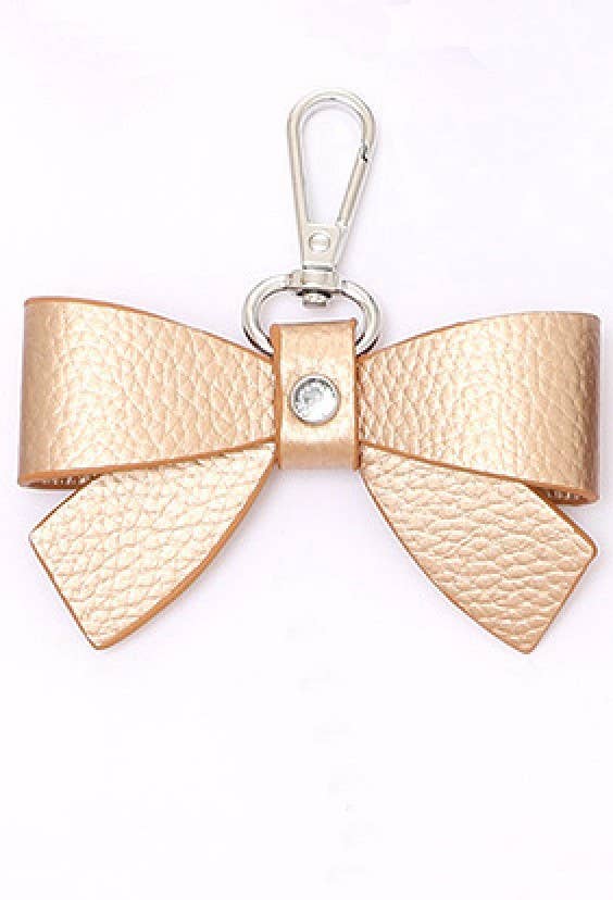 VEGAN LEATHER BOW KEYCHAIN