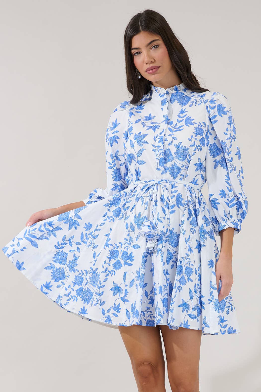 Bluebell Mockneck Godet Dress