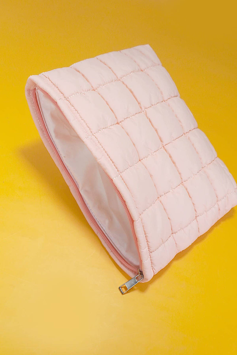 Quilted Cosmetic Makeup Pouch