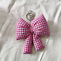 PUFFY CHECKER BOW BAG CHARM