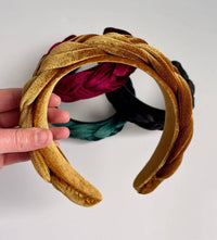 Gold Velvet Braided Headband