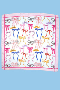 BOW PRINT SILKY FEEL BANDANA SCARF