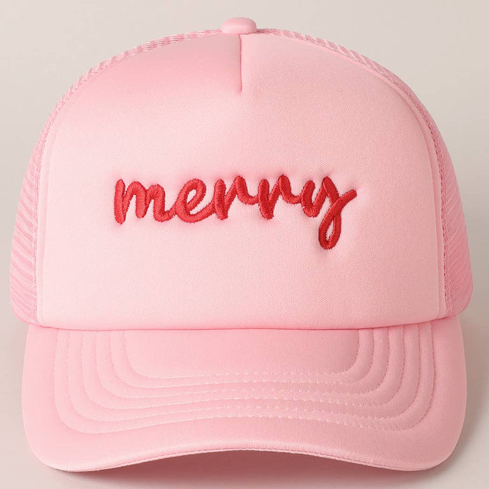 Merry  Embroidery Mesh Back Trucker Hat