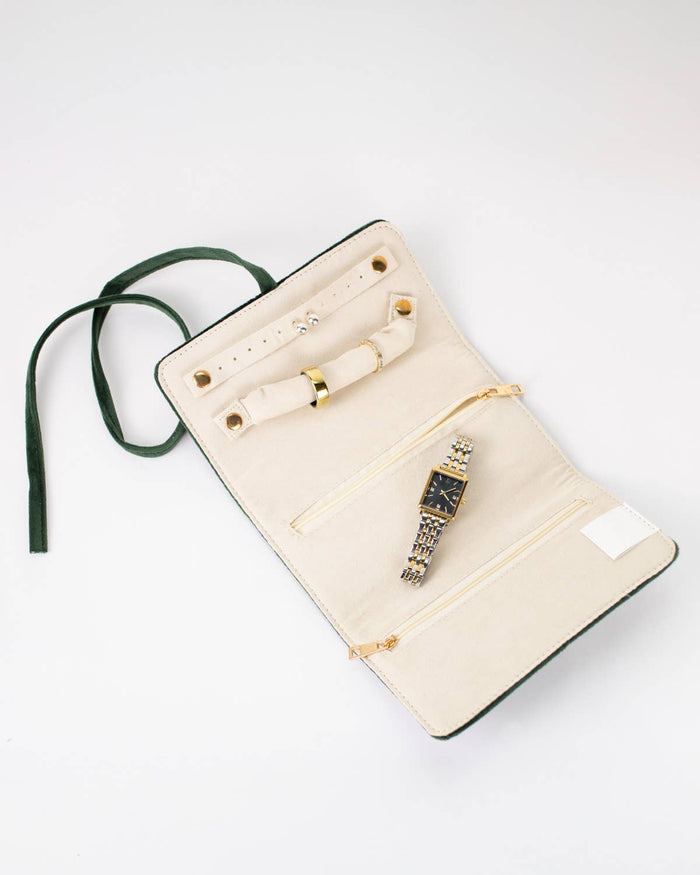 Green Jewelry Roll