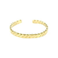 Gold Twisted Flat Cuff Bracelet