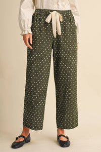 Olive Polka Dot Pants