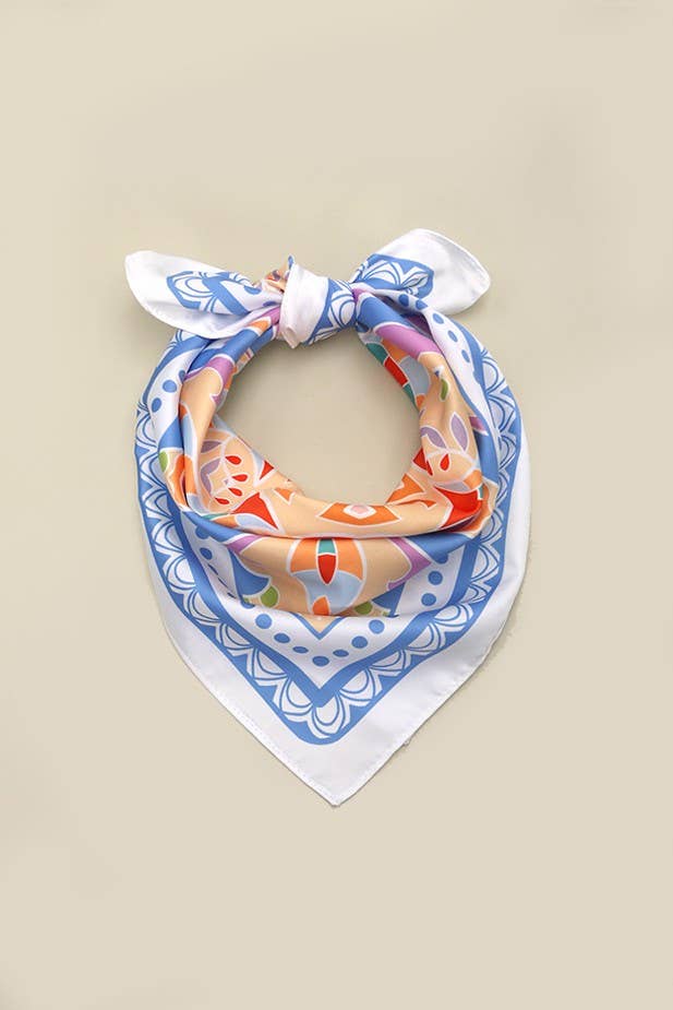 Blue Tribal Print Bandana Scarf
