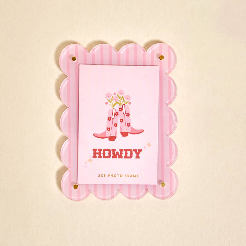 Mini Acrylic Picture Frame Magnet–Cowgirl Boots