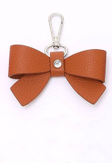VEGAN LEATHER BOW KEYCHAIN