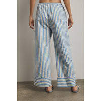 Blue Striped Wide Leg Pants