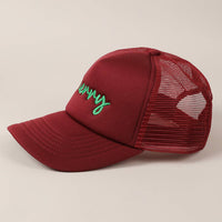 Merry  Embroidery Mesh Back Trucker Hat