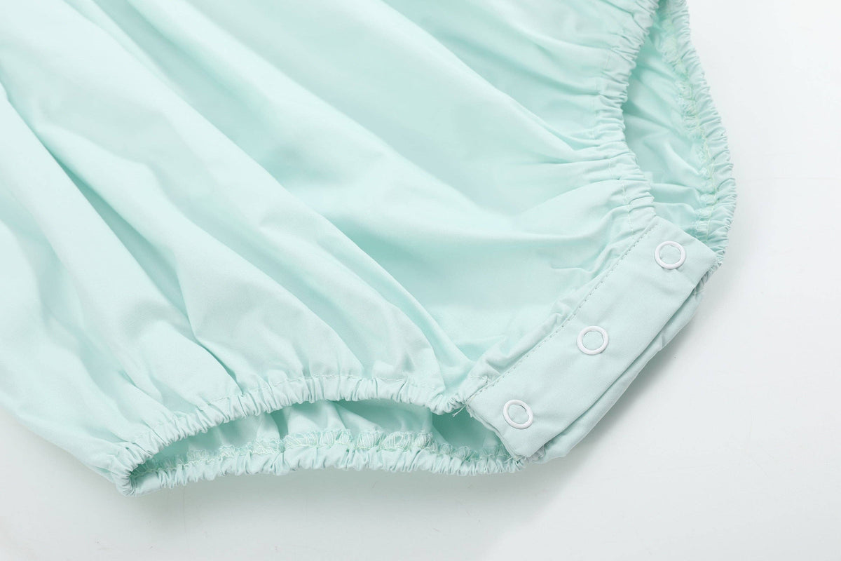 Misty Blue Easter Bunny Smocked Bubble Romper