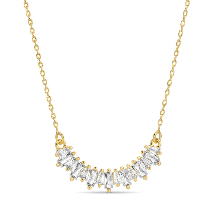 Baguette Curve Pendant Neckace