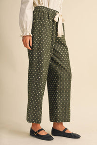 Olive Polka Dot Pants
