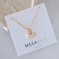 Pearl Open Heart Necklace 