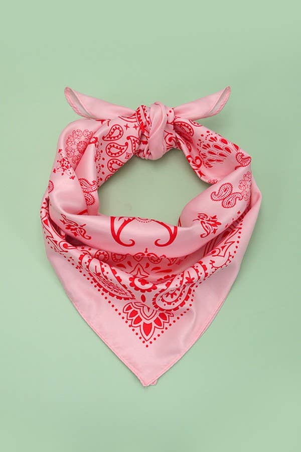 Pink/Red Paisley Bandana Scarf