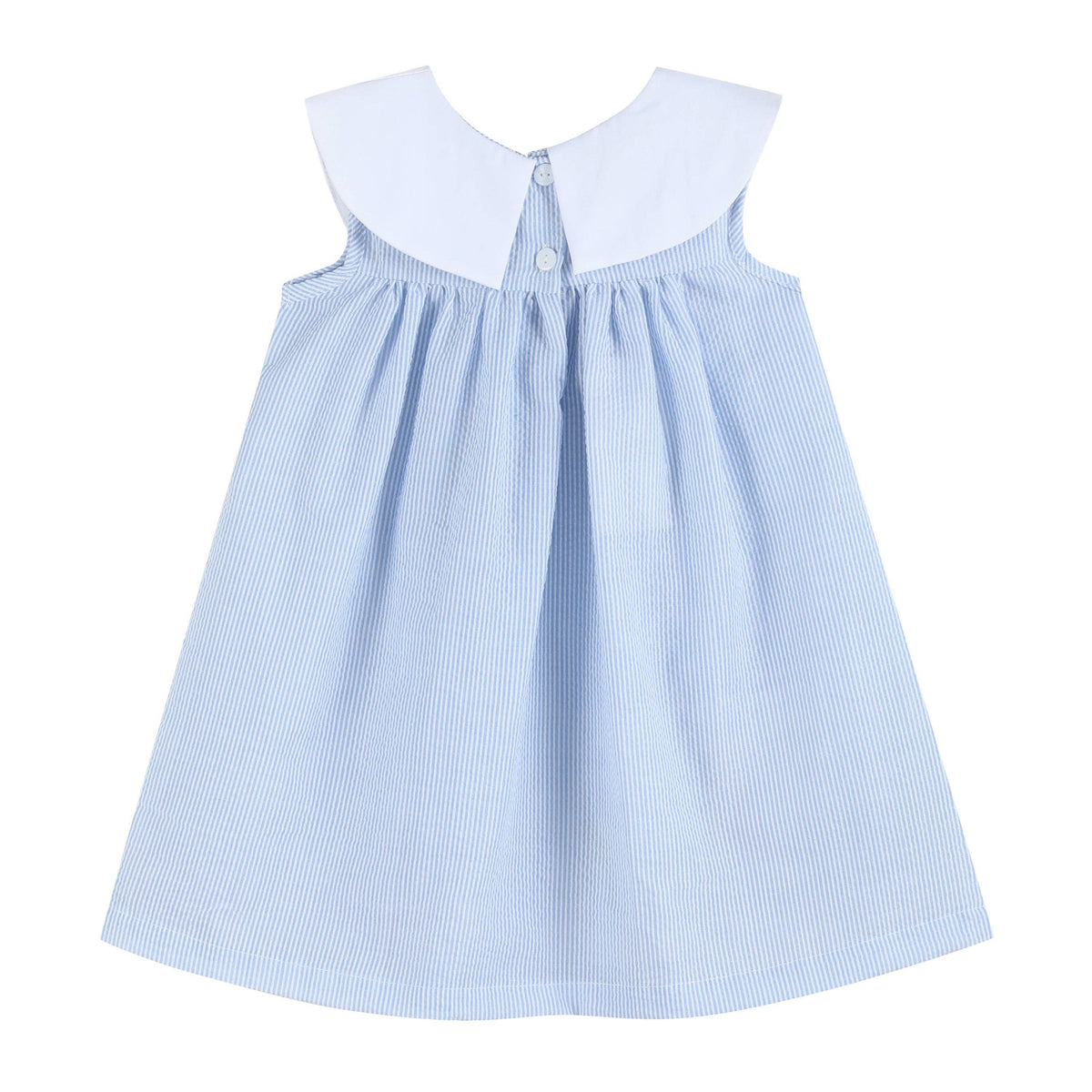 Blue Bunnies Seersucker Yoke Dress