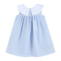 Blue Bunnies Seersucker Yoke Dress