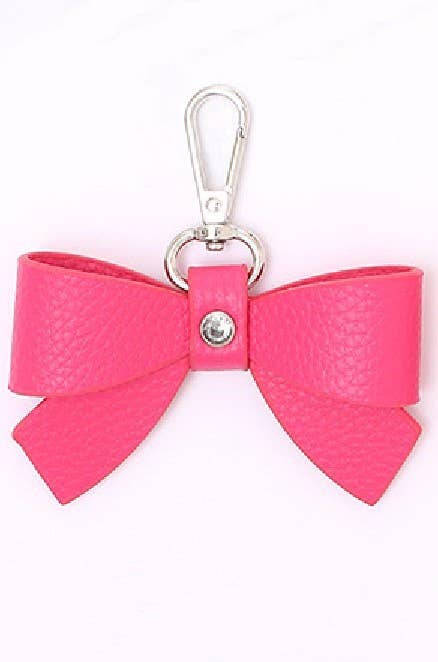 VEGAN LEATHER BOW KEYCHAIN