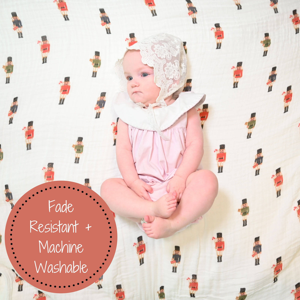 What's Cracking Christmas Baby Muslin Cotton Blanket