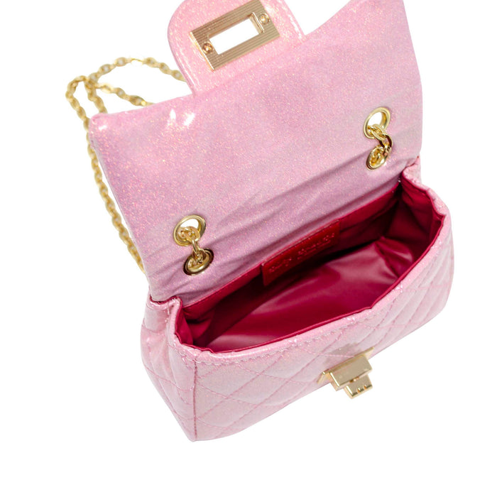Yellow Quilted Sparkle Mini Purse