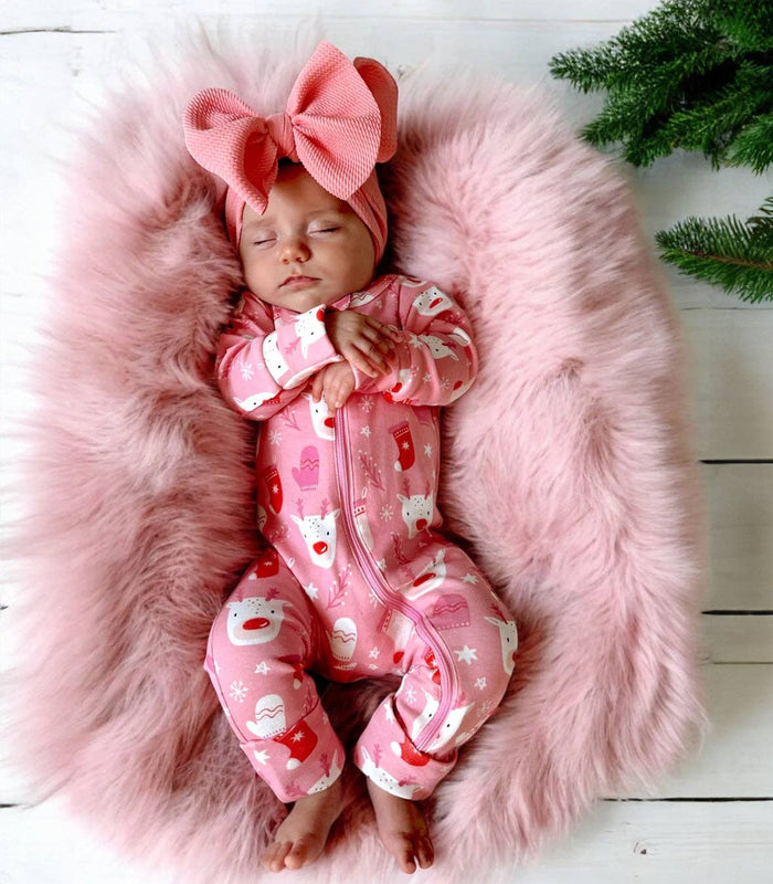 Pink Reindeer Romper