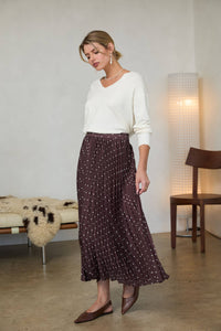 Polka Dot Pleated Skirt