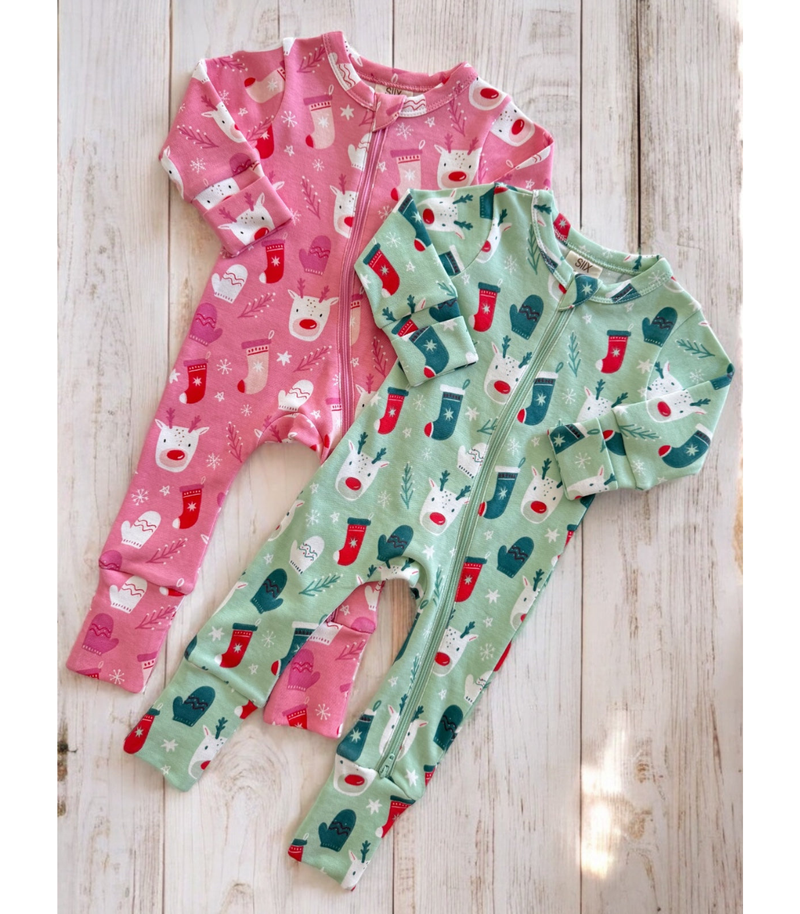 Pink Reindeer Romper